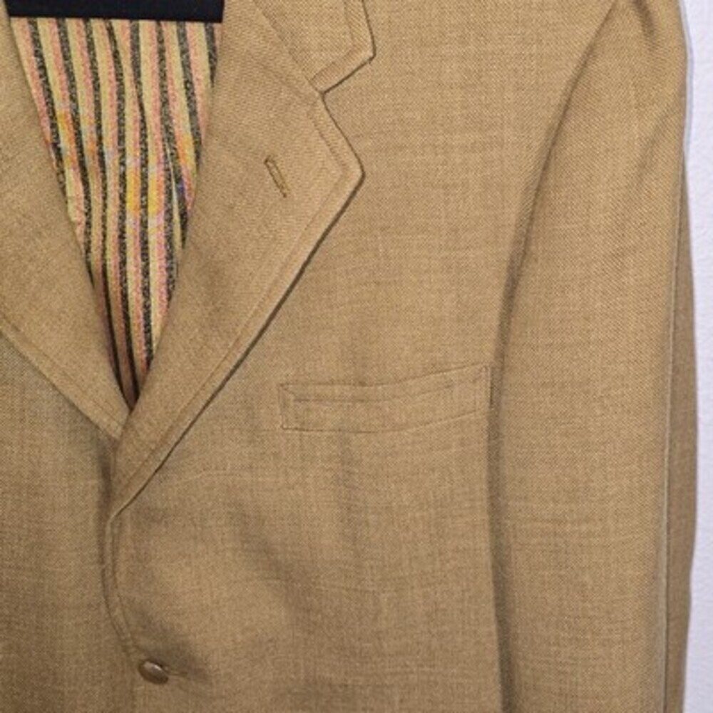 Vintage 1970s Cricketeer Linen Sport Coat Union Made Blazer Men’s 42R - Picture 6 of 12
